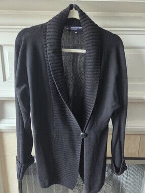 Jones New York Signature Black One Button Shawl Collar Cardigan Size L